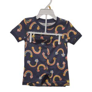 Old Navy Girls' 2 Piece Rainbow Pajama Short Set, Size 4T, 100% Cotton, New